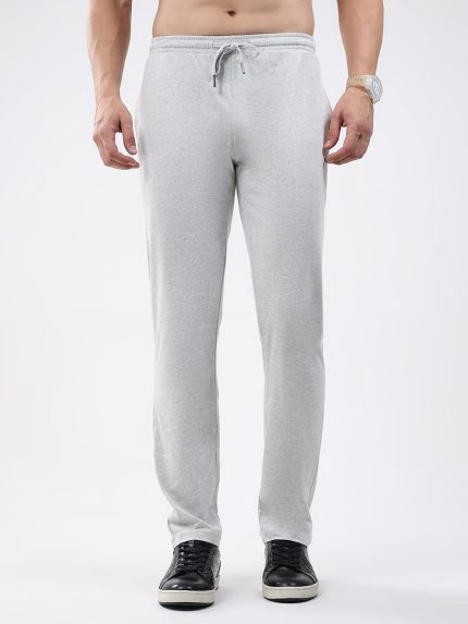 Men Off White Solid Regular Fit Lower
