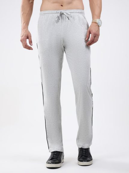 Men Off White Solid Regular Fit Lower